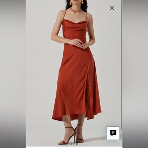 ASTR The Label Gaia dress in rust